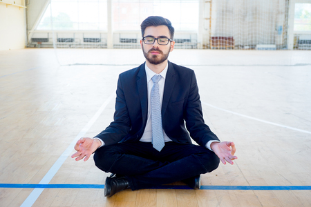 Businessman at a gymの写真素材