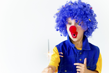 A portrait of a clownの写真素材