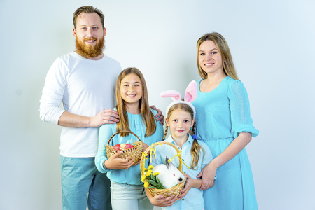 Family celebrating easterの写真素材