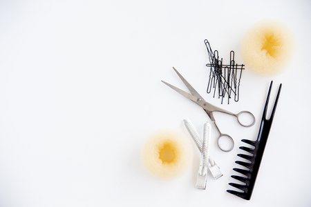 Set of different hairbrushesの写真素材