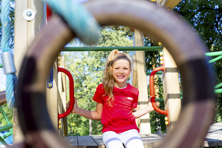 Kids on playgroundの写真素材
