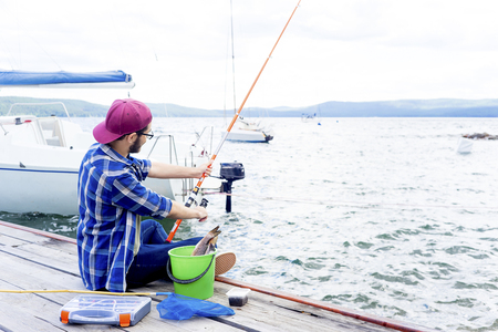 A portrait of a fishermanの写真素材