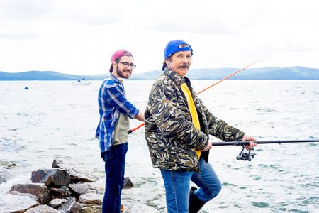 Father and son fishing