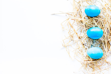 A set of different easter things on a tableの写真素材