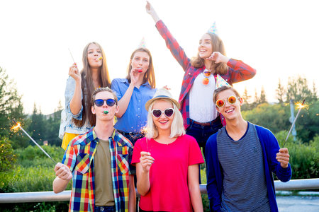 Teens having a party