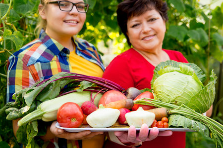 Women working in a greenhouseの写真素材