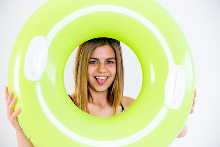 Girl on a beachの写真素材