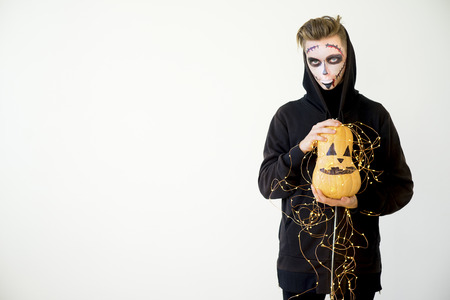 Guy in a halloween costumeの写真素材