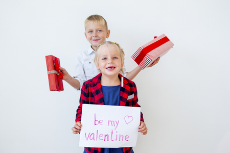 Kids Valentine dayの写真素材