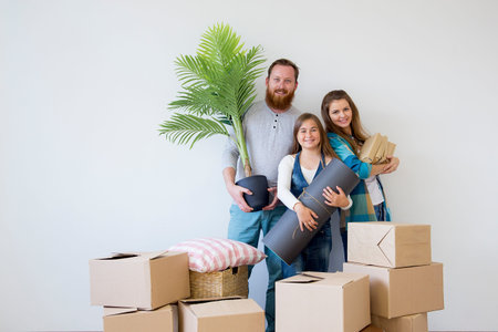 Family moving to a new house