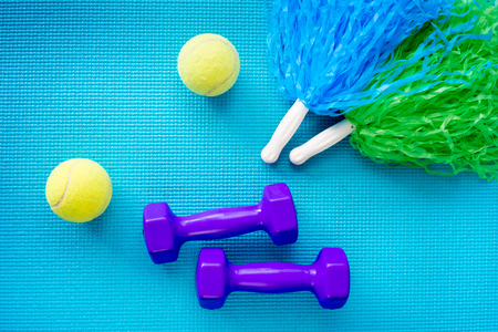 Sport, fitness, healthy lifestyle and objects conceptの写真素材