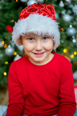 Kid celebrating christmasの写真素材