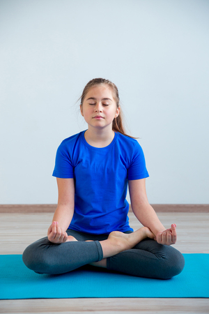 Girl doing exercisesの写真素材