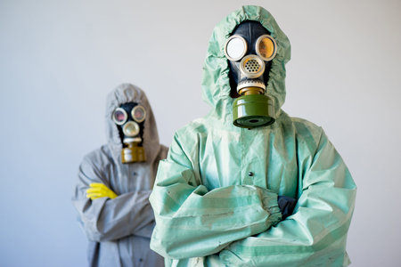 People in gas masks