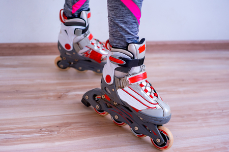 Girl on roller skatesの写真素材