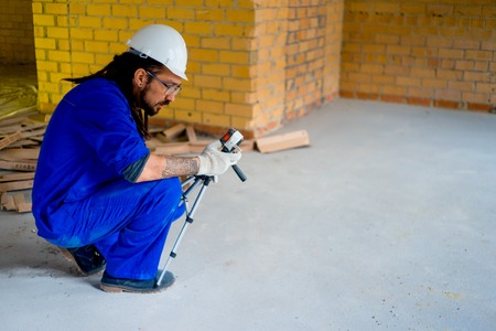 Worker on a consruction siteの写真素材