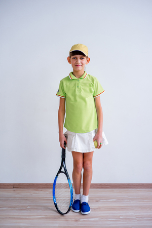 Girl playing tennisの写真素材