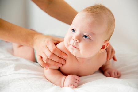 Baby in a clinicの写真素材