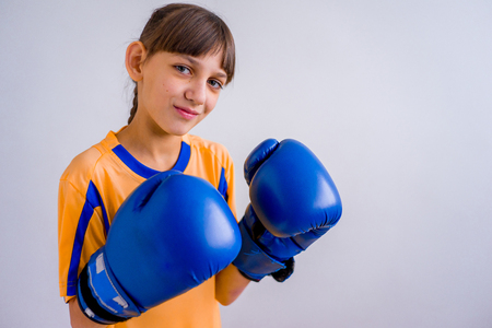 Teen girl boxingの写真素材