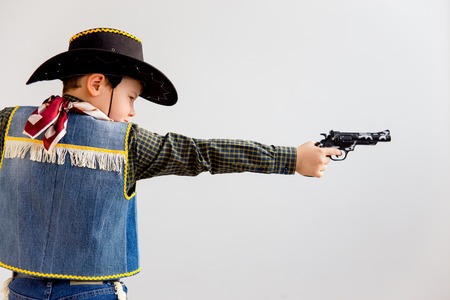 Boy in a cowboy costumeの写真素材