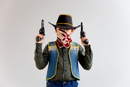 Boy in a cowboy costumeの写真素材