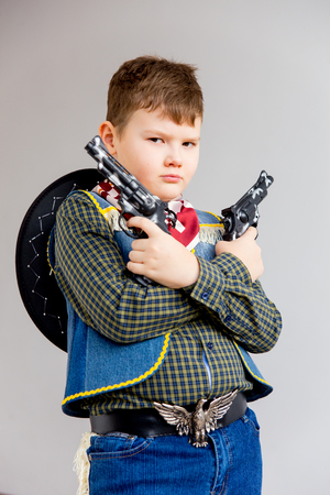 Boy in a cowboy costumeの写真素材