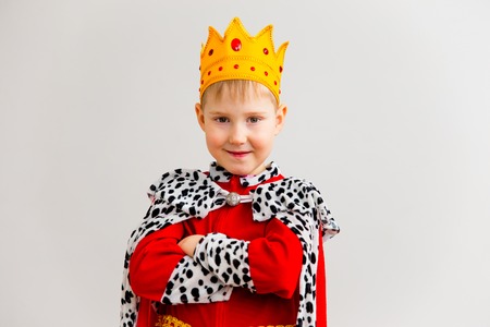 Boy in a king costumeの写真素材