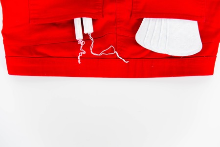 Menstrual pads on a tableの写真素材