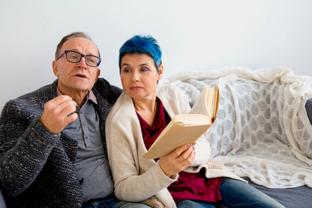 Senior couple cuddlingの写真素材