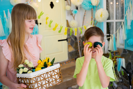 teens spending time on easterの写真素材