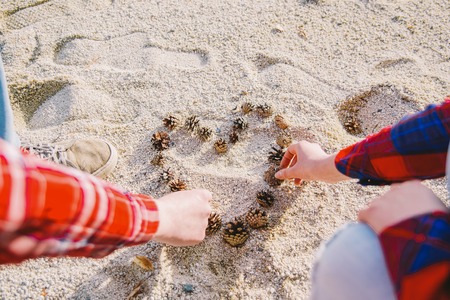 Beautiful romantic love story on a lakeの写真素材