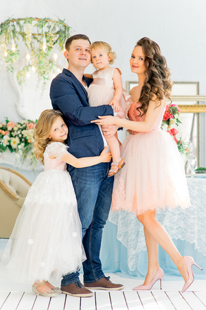 Happy young familyの写真素材