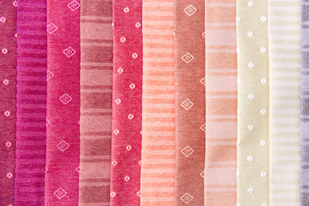 Rolls of fabric and textiles in a shop or store
