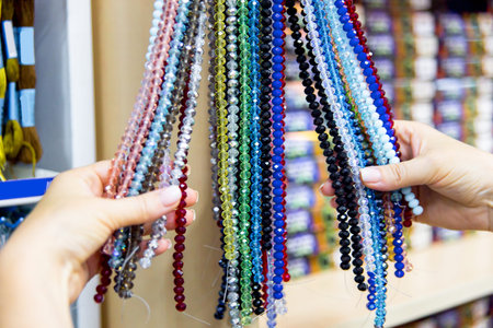 Rolls of fabric and textiles in a shop or store