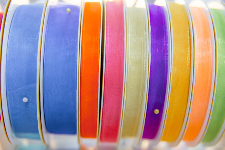 Rolls of fabric and textiles in a shop or store