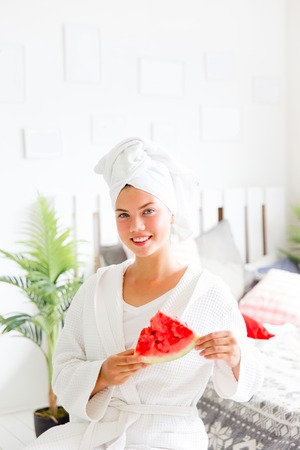 Girls having fun on slumber party togetherの写真素材