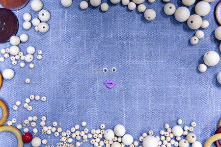 Background with sewing and knitting tools and accesories