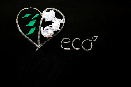 protecting ecology and trash recycling concept imageの写真素材
