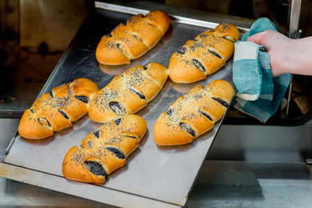different kinds of pastry in a modern bakery