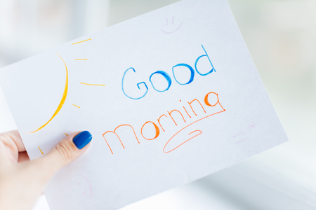 colorful sticky note on a wooden boardの写真素材