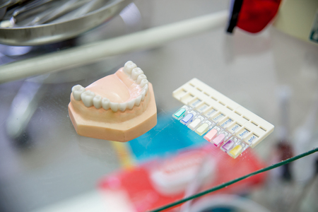 dental instruments and tools in an officeの写真素材