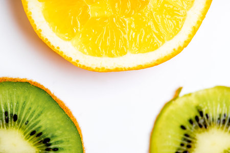 Creative layout made of fruits on a white background