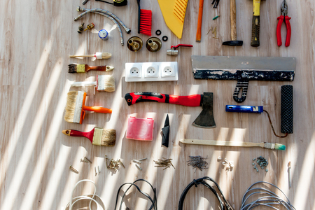 a set of construction tools or instrumentsの写真素材