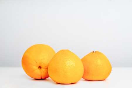 Creative layout made of fruits on a white backgroundの写真素材