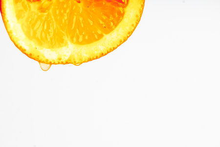 Creative layout made of fruits on a white backgroundの写真素材