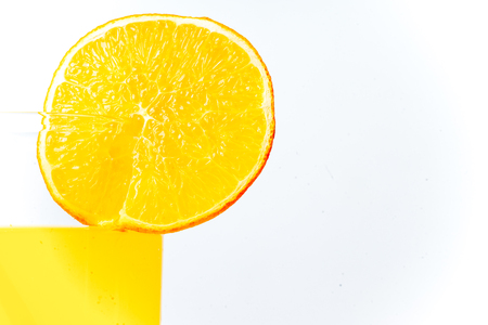 different fruit and juice or smoothie in a glassの写真素材