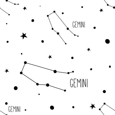 Gemini stars and constellations.のイラスト素材