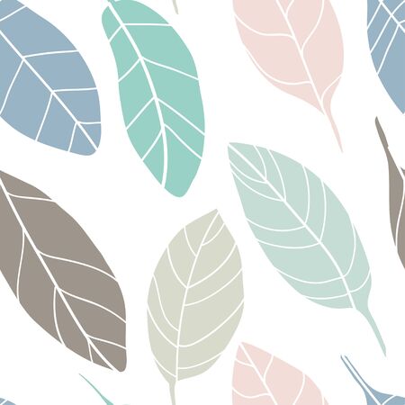 Trendy creative seamless pattern with hand drawn abstract colorful leaves. For printing for modern and original textile, wrapping paper, wall art designのイラスト素材