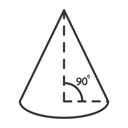 Geometry cone with indoor triangle on the white background. shape vector illustration.のイラスト素材