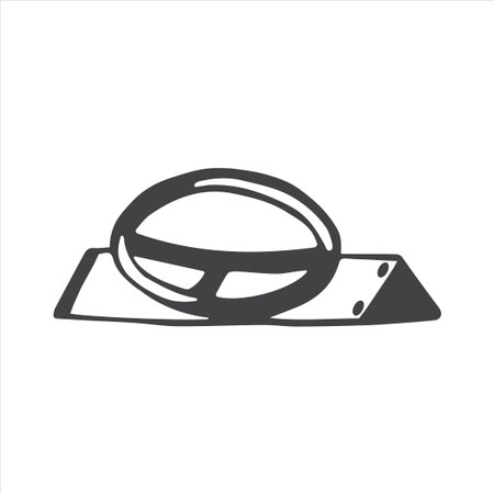 Racing wheel outline. vector illustration. hand drawn. Design for icon; stories; card; print; application, web.のイラスト素材